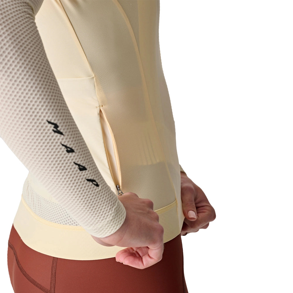 MAAP Evade Pro Base Women LS Jersey AW2023 - Sandstone/Limestone-Women Long Sleeve Jerseys-