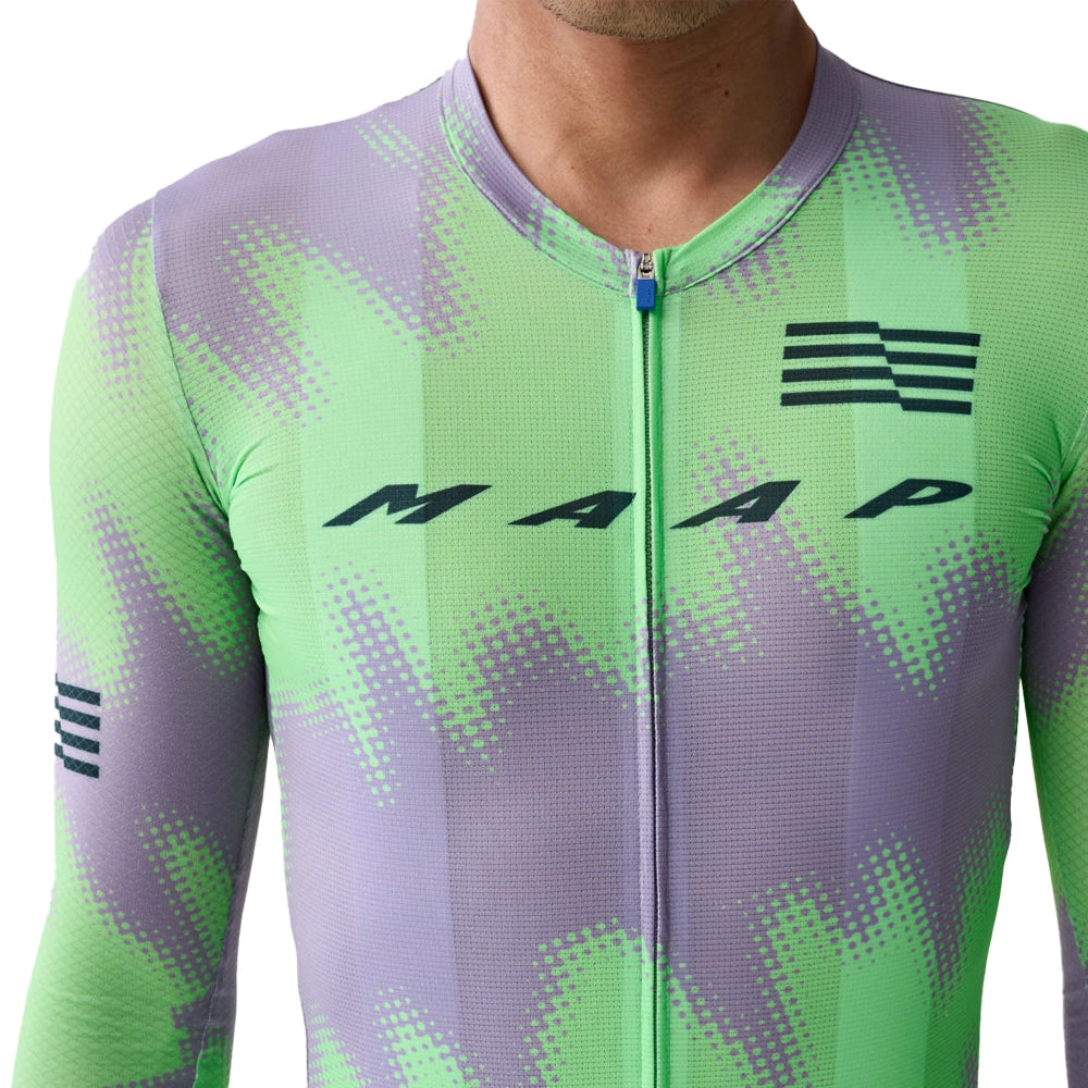 MAAP x Lifeplus Wahoo Team Pro Air LS Jersey 2.0 - Purple Ash/Aqua Green-Long Sleeve Jerseys-