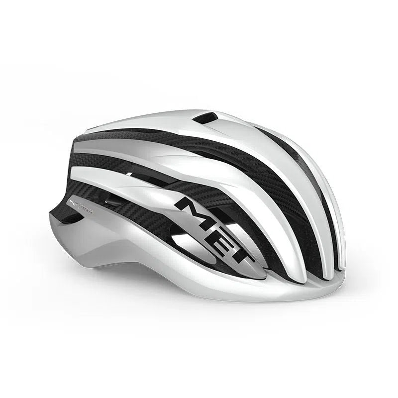 MET Trenta 3K Carbon MIPS Cycling Helmet - Silver/White-Velodrom CC