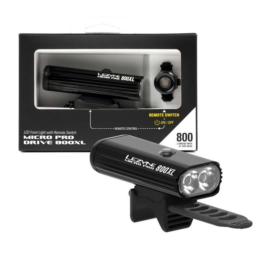 LEZYNE MICRO DRIVE PRO 800XL REMOTE LOADED Front Light - Black-Front Lights-4712806002367
