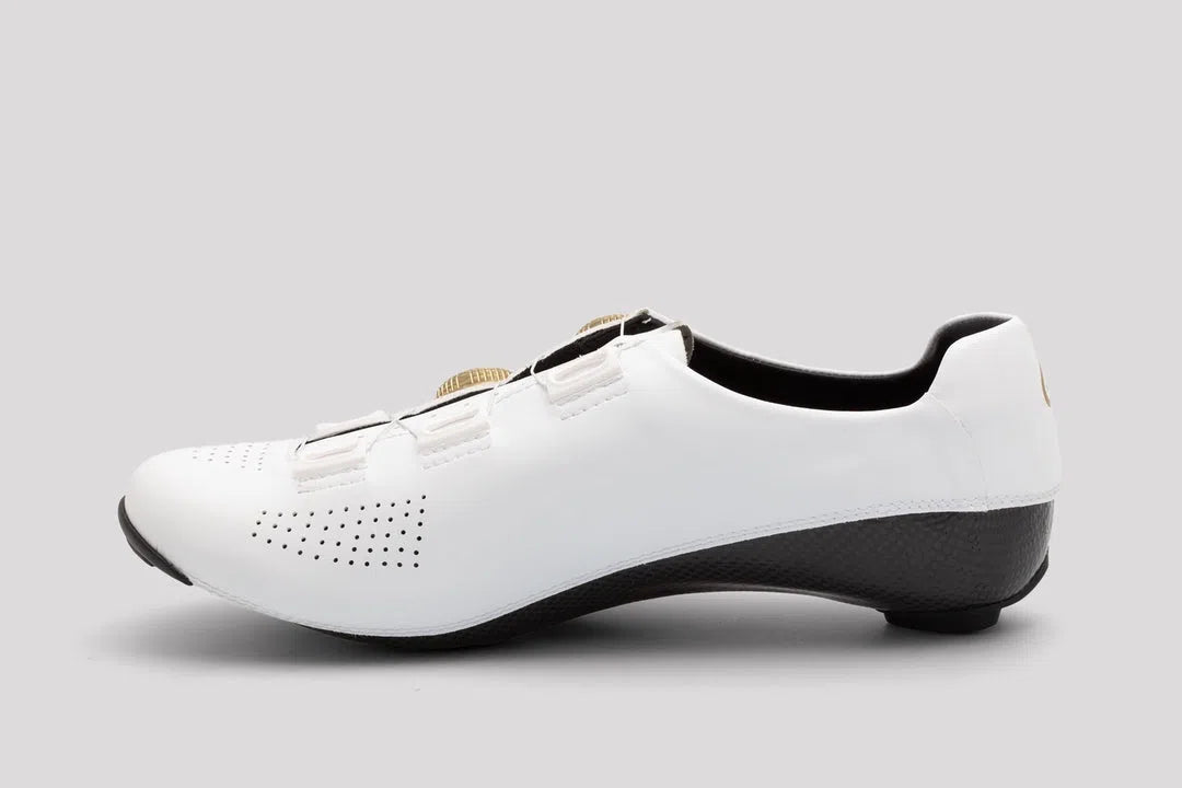 NIMBL Road Cycling Shoes Ultimate - White/Gold-Road Cycling Shoes-