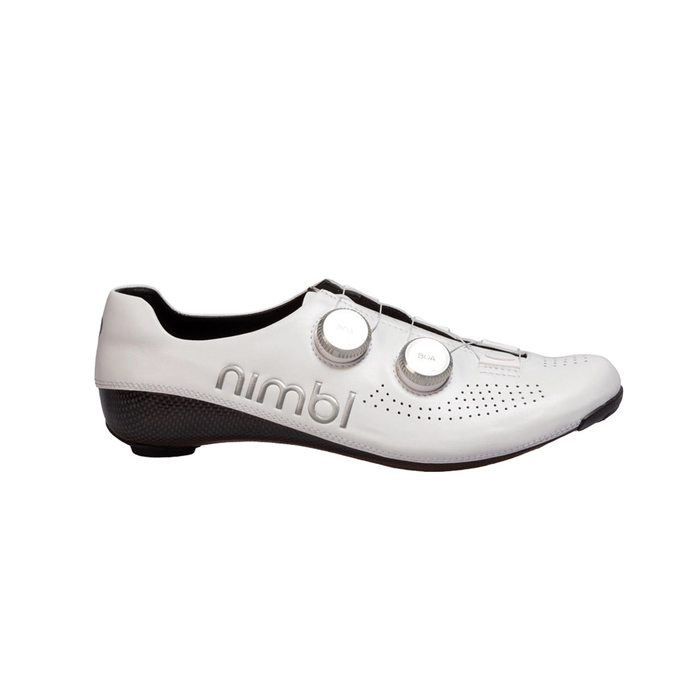 NIMBL Road Cycling Shoes Ultimate - White/Silver-Road Cycling Shoes-