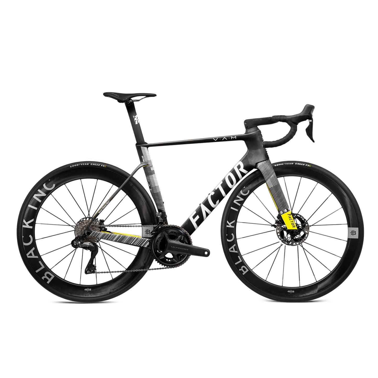 FACTOR OSTRO VAM Road Bike Shimano Ultegra DI2 Black Inc Wheels - Geometrick Black/Yellow/White