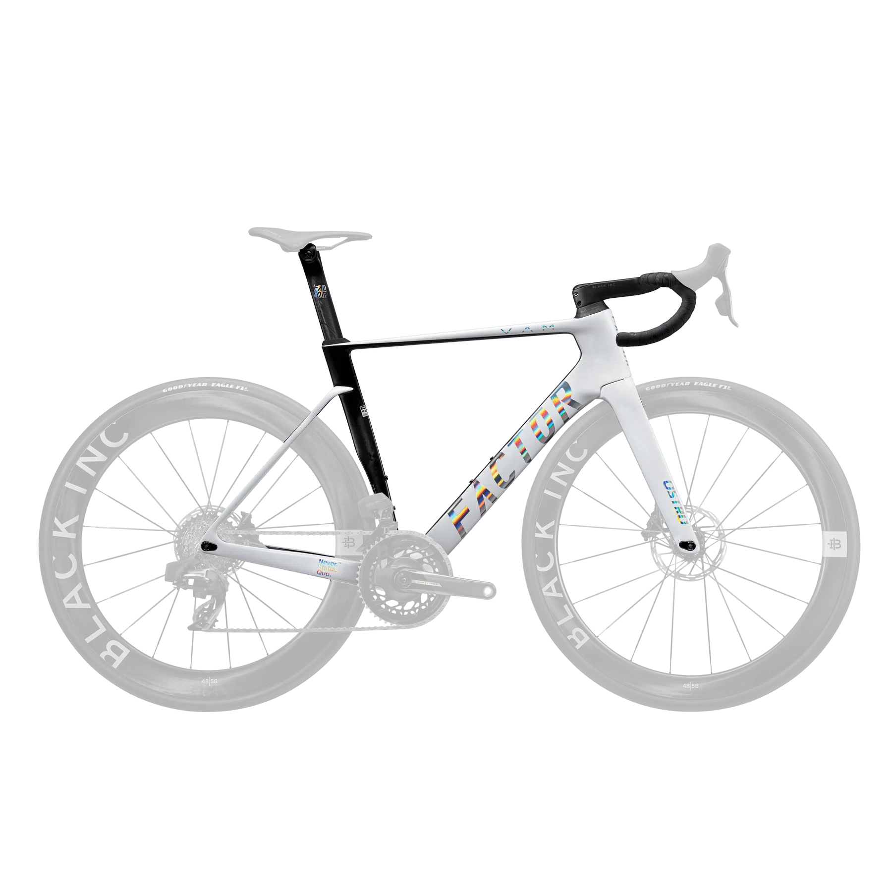 FACTOR OSTRO Premium Package Frameset - White/Chrome (includes seatpost and handlebar)-Road Frameset-92589385