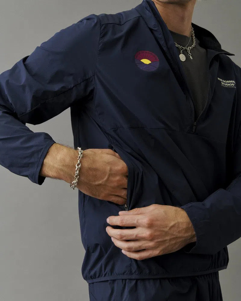 PAS NORMAL STUDIOS Balance Half Zip Jacket - Navy