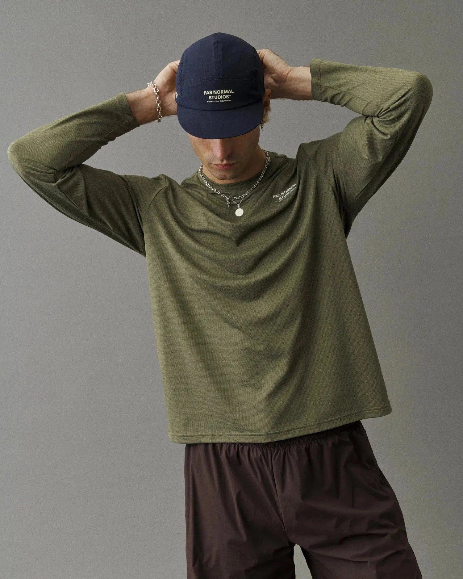 PAS NORMAL STUDIOS Balance Long Sleeve Tshirt AW2023 - Olive Grey