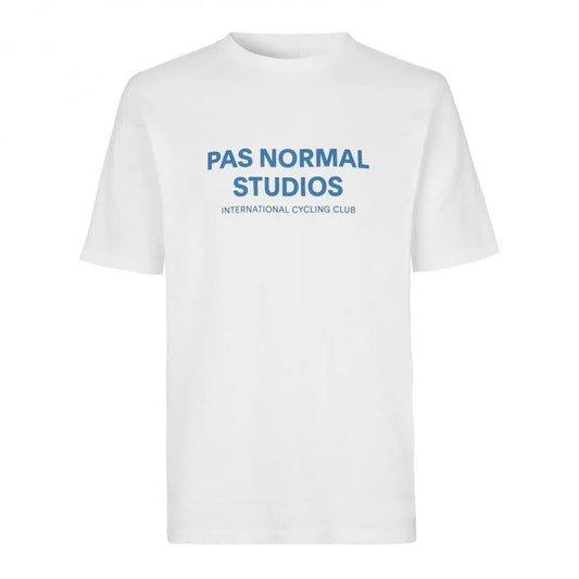 PAS NORMAL STUDIOS Logo TShirt Blue Short Sleeve - White