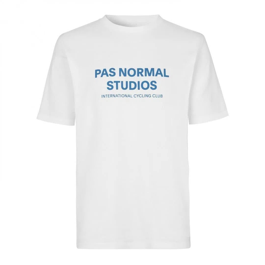 PAS NORMAL STUDIOS Logo TShirt Blue Short Sleeve - White