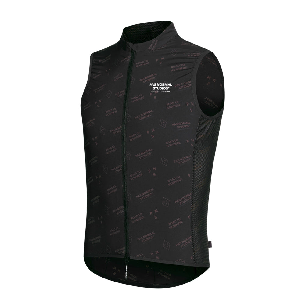 PAS NORMAL STUDIOS Mechanism Late Drop Stow Away Gilet SS23 - Black Contrast