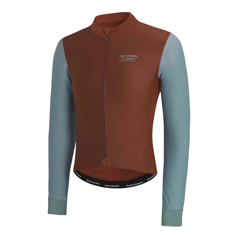 PAS NORMAL STUDIOS Mechanism Thermal Long Sleeve Jersey AW23 - Mahogany/Dusty Teal