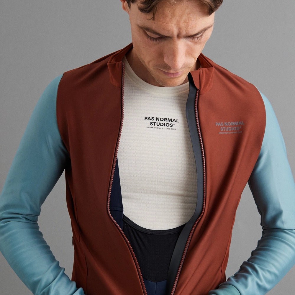 PAS NORMAL STUDIOS Mechanism Thermal Long Sleeve Jersey AW23 - Mahogany/Dusty Teal