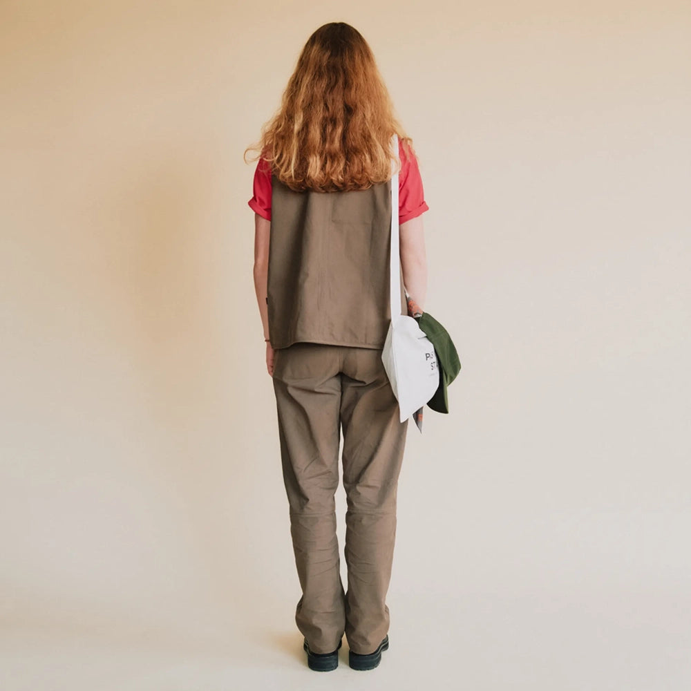 PAS NORMAL STUDIOS Off Race Cotton Twill Vest - Ash Brown