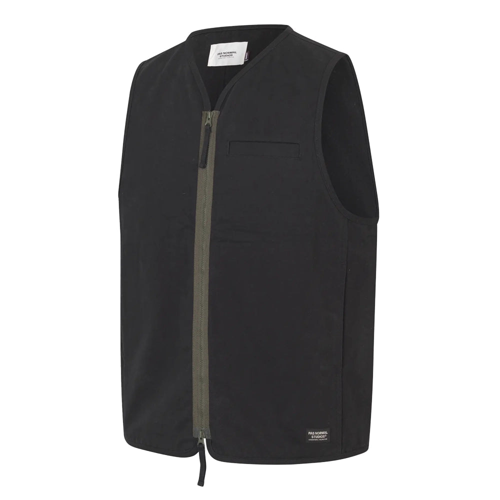 PAS NORMAL STUDIOS Off Race Cotton Twill Vest - Black