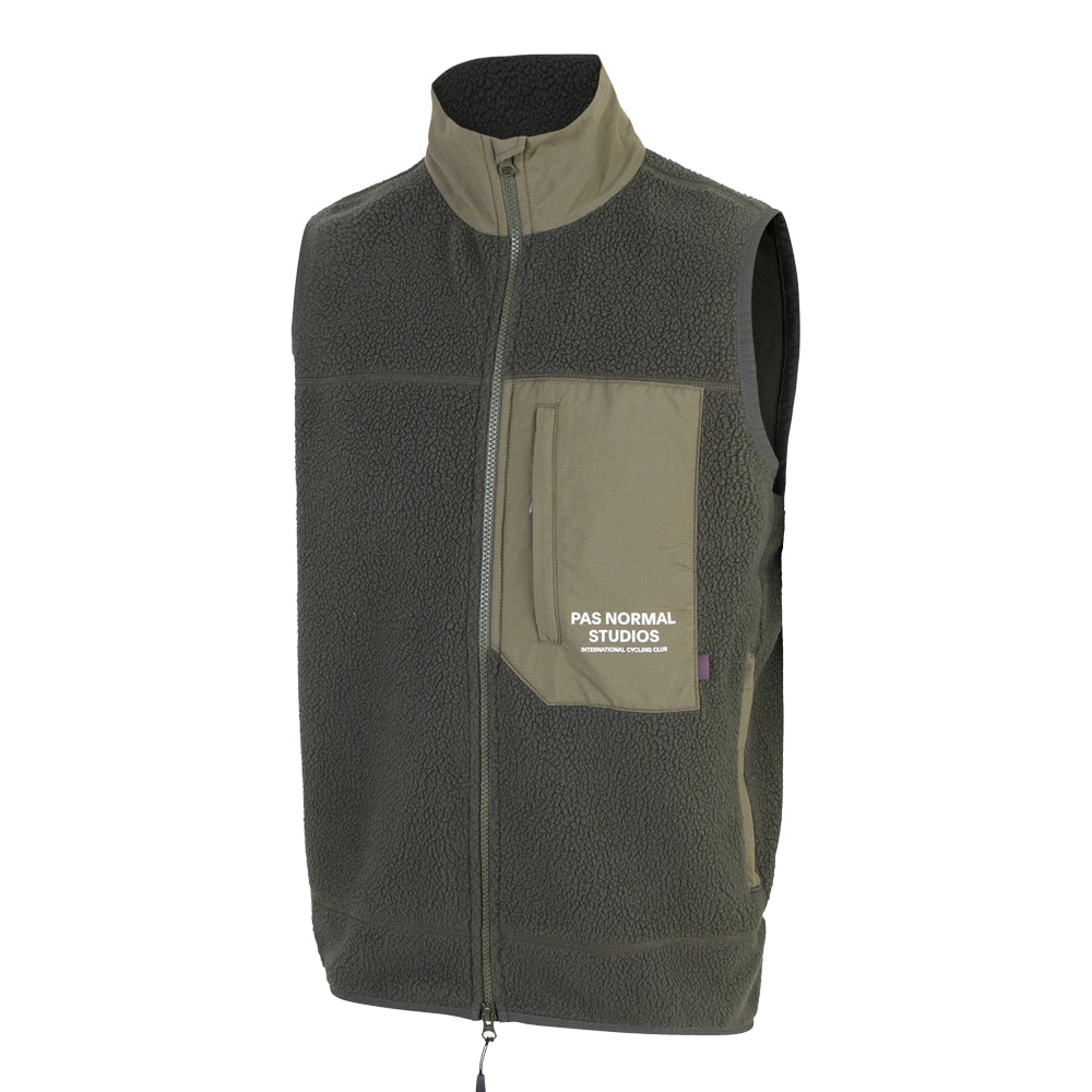 PAS NORMAL STUDIOS Off Race Fleece Vest - Dark Olive