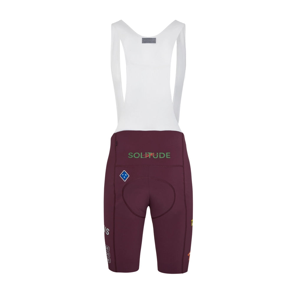 PAS NORMAL STUDIOS Solitude Logo Bib Shorts SS23 - Burgundy