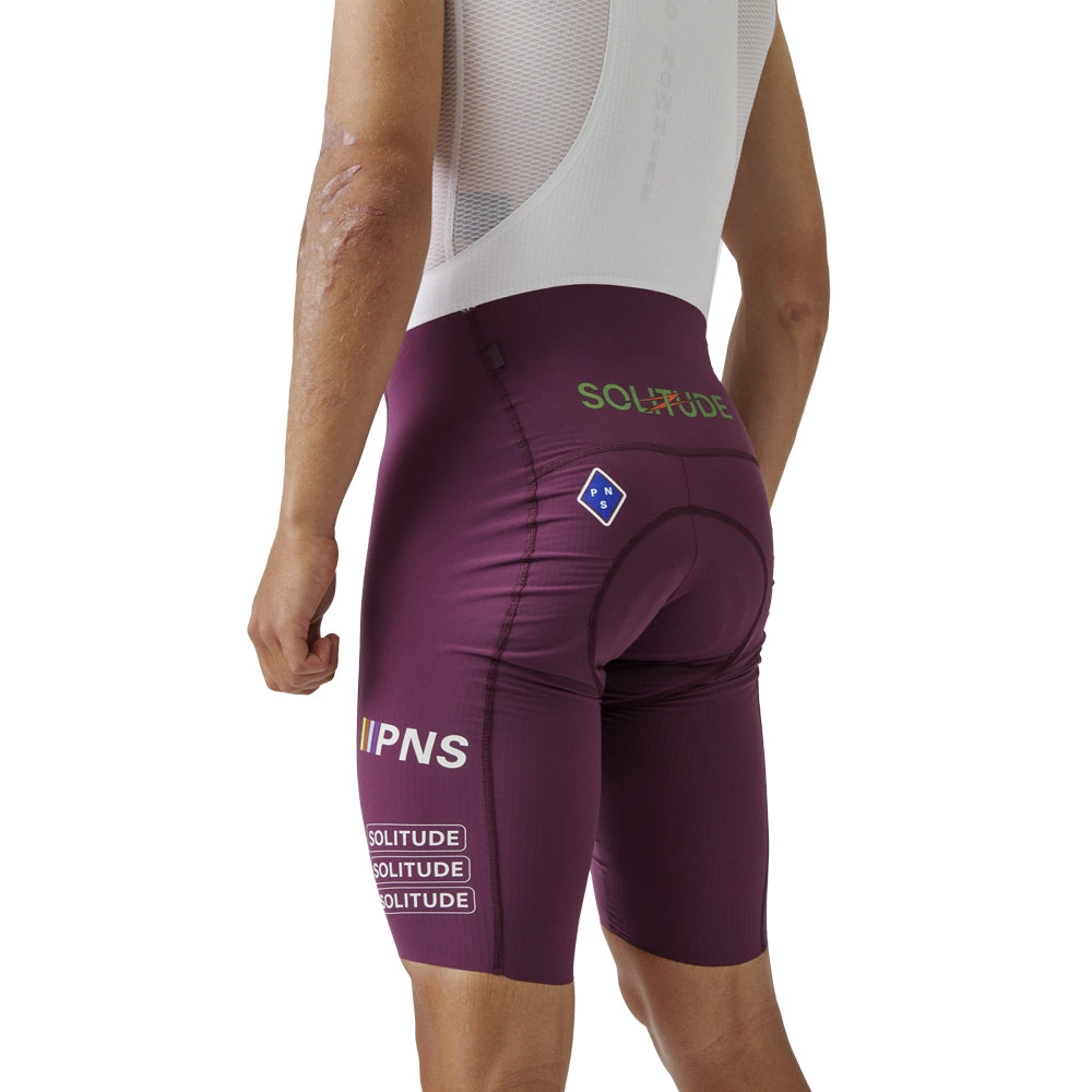 PAS NORMAL STUDIOS Solitude Logo Bib Shorts SS23 - Burgundy