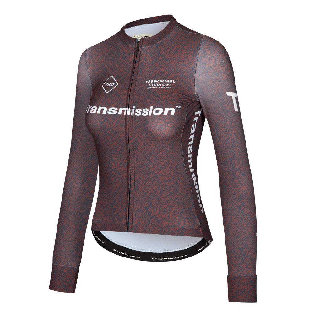 PAS NORMAL STUDIOS TKO Women Mechanism Long Sleeve Jersey AW23 - Mahogany Transmission