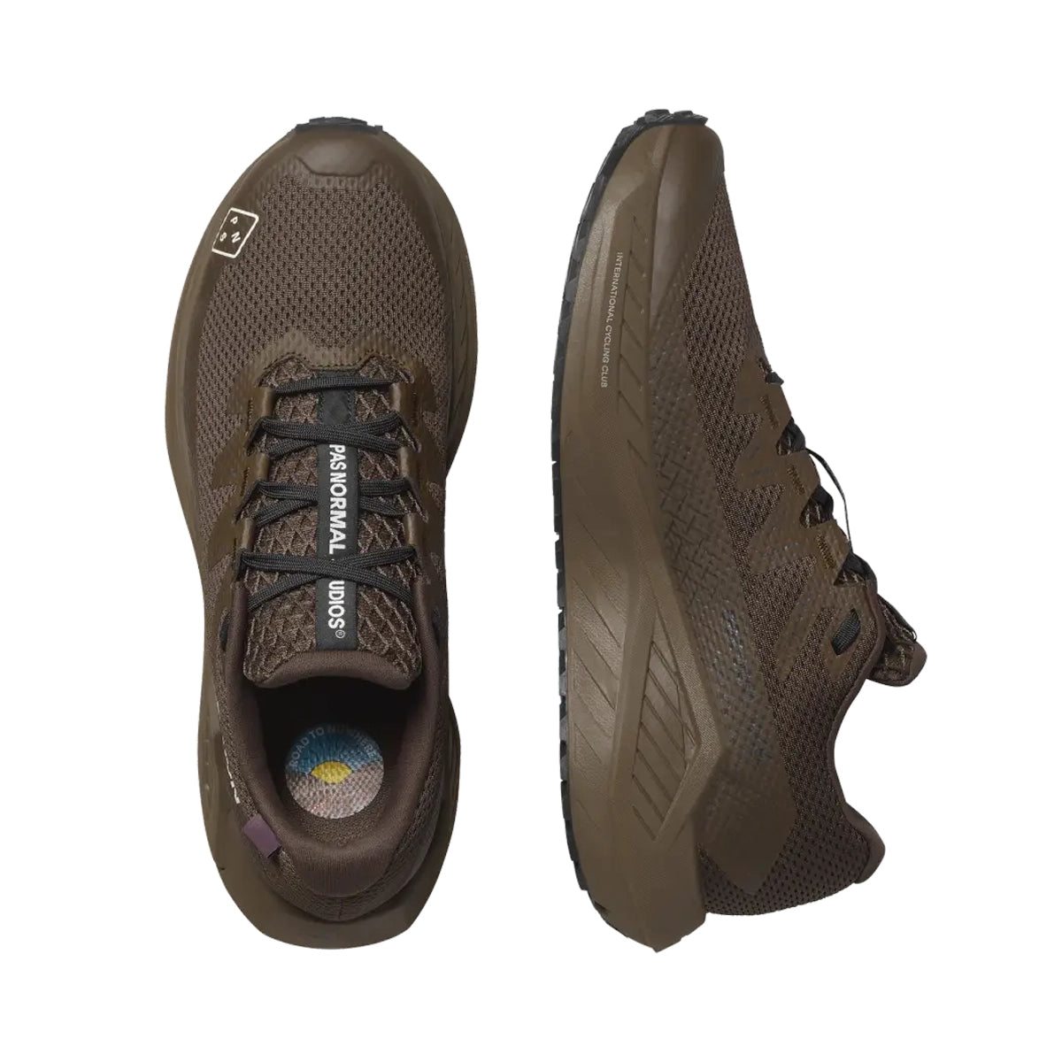 PAS NORMAL STUDIOS x SALOMON DRX DEFY Gravel Balance Trail Shoes - Earth Brown/Wren/Dark Navy