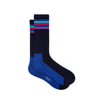 PAUL SMITH Alfonzo Stripe Socks - Blue / Black-Casual Socks-5059970233616