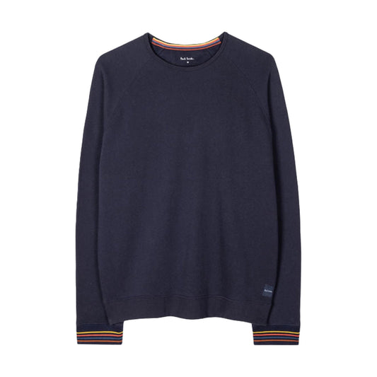 PAUL SMITH Artist Stripe Cuff LS Top - Navy-Sweatshirts-