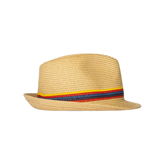 PAUL SMITH Artist Stripe Raffia Trilby Hat - Sand-Caps-5059674492128