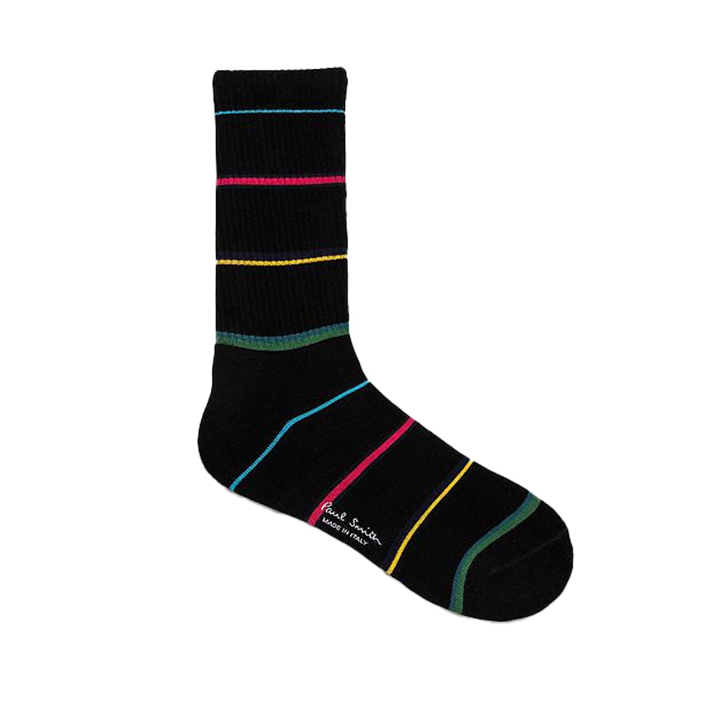 PAUL SMITH Cillian Stripe Socks - Black-Casual Socks-5059970833335