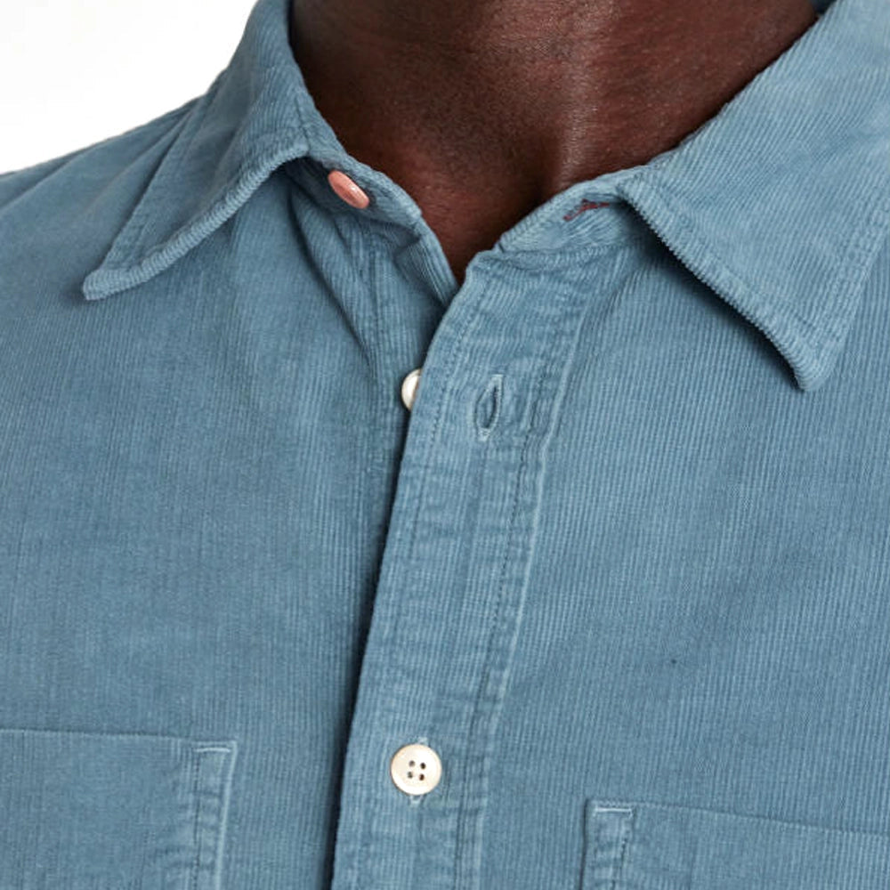 PAUL SMITH Corduroy Patch Pocket Shirt - Light Blue-T-Shirts-