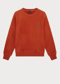 PAUL SMITH Fleece Sweatshirt Happy Emblem - Dark Rust-Sweatshirts-12326534