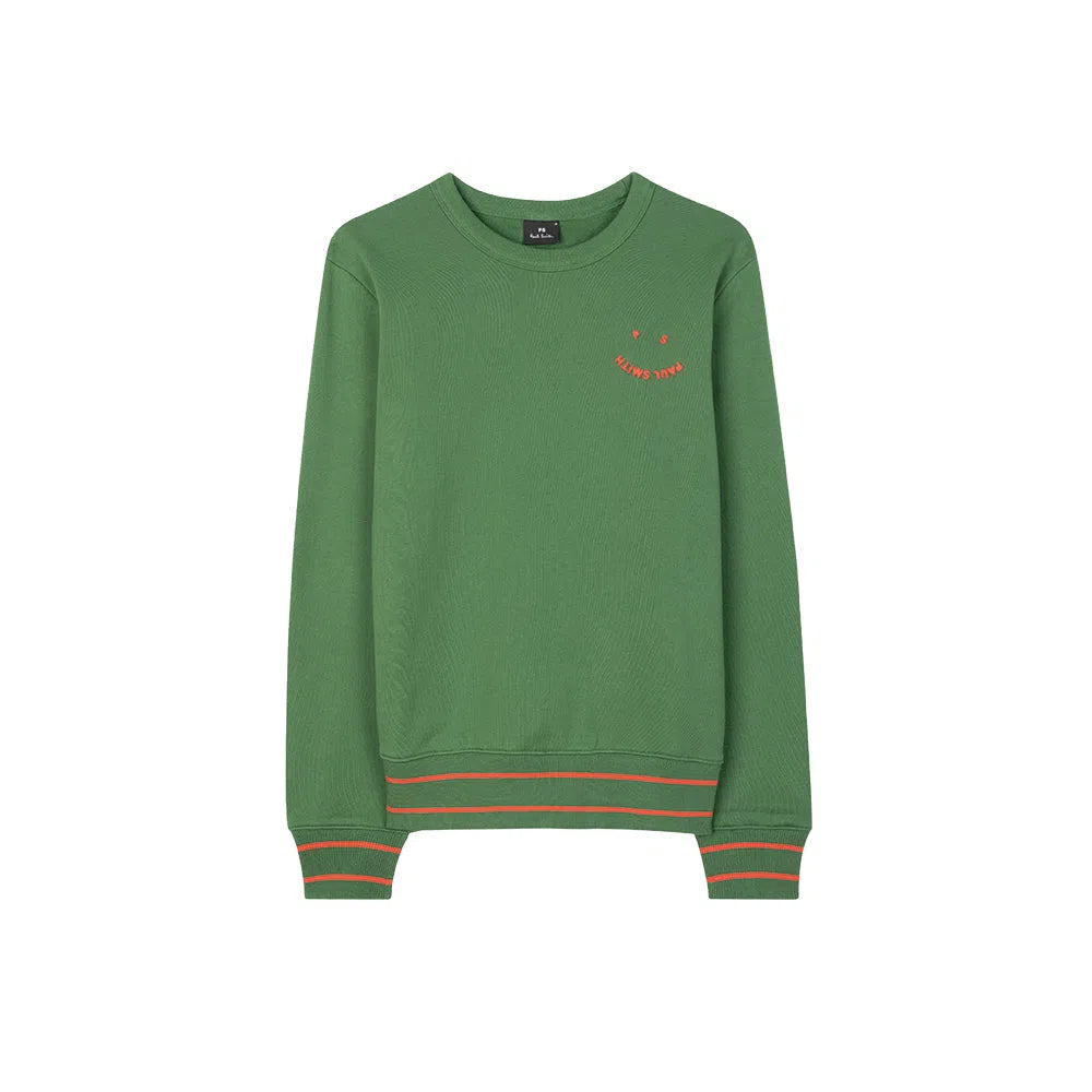 PAUL SMITH Happy Logo Cotton Sweatshirt - Green-Sweatshirts-5059674596598