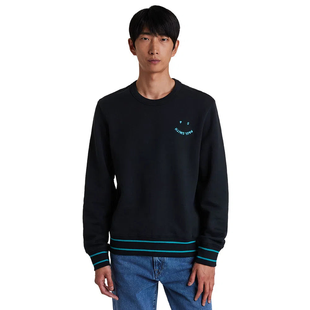 PAUL SMITH Happy Logo Sweatshirt - Black-Sweatshirts-