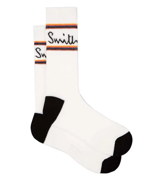 PAUL SMITH Logo Socks - White-Casual Socks-12956806