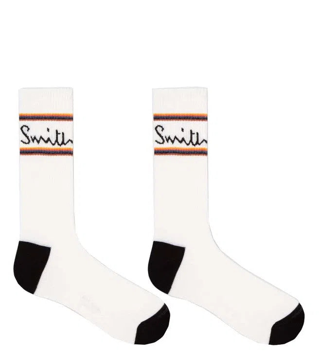 PAUL SMITH Logo Socks - White-Casual Socks-12956806