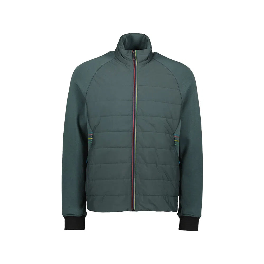 PAUL SMITH Mixed Media Jacket - Bottle Green-Casual Jackets-