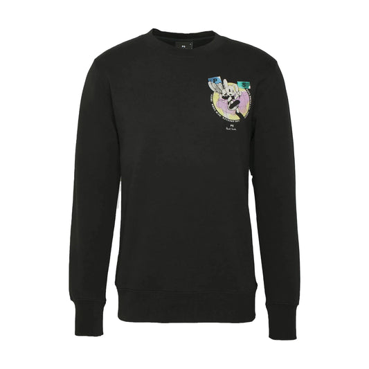 PAUL SMITH Reg Fit Sweatshirt Bunny World - Black-Sweatshirts-5059674665751