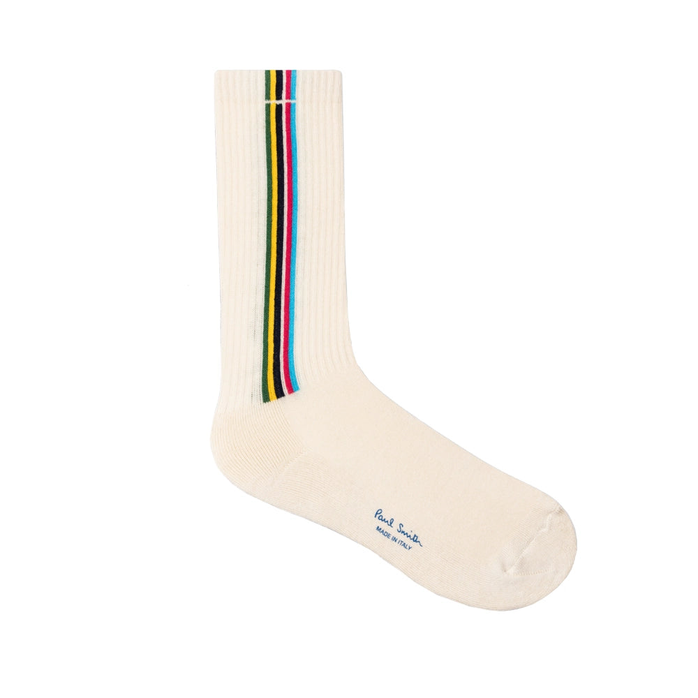 PAUL SMITH Tram Sport Socks - White-Casual Socks-5059674311450