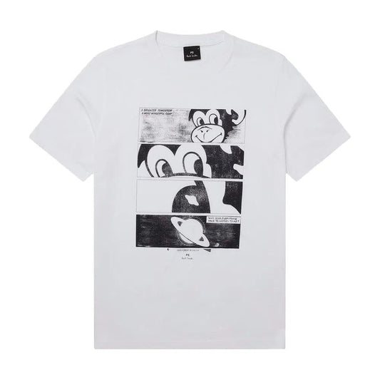 PAUL SMITH Tshirt SS Monkey Comic - White-T-Shirts-5059674469786