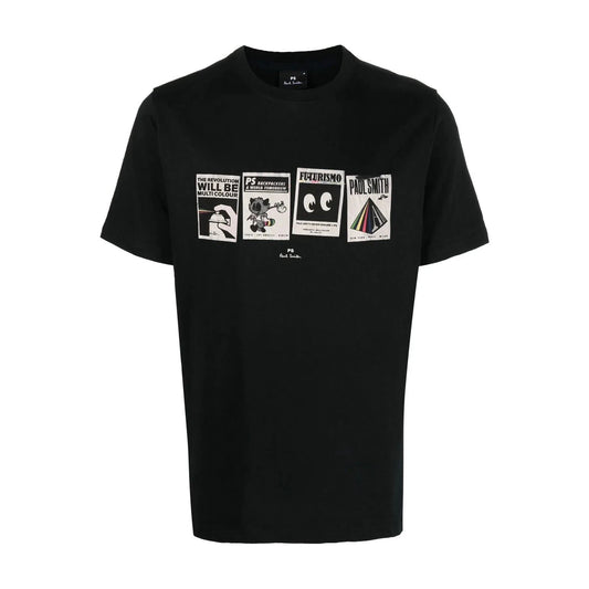 PAUL SMITH Tshirt SS Reg Fit Futurismo - Black-T-Shirts-5059674604125