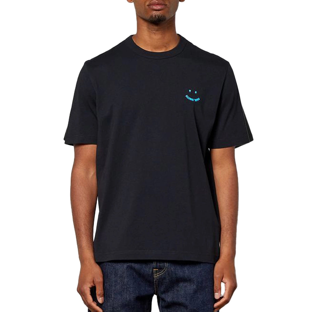 PAUL SMITH Tshirt SS Reg Fit Happy - Black & Blue-T-Shirts-45640326