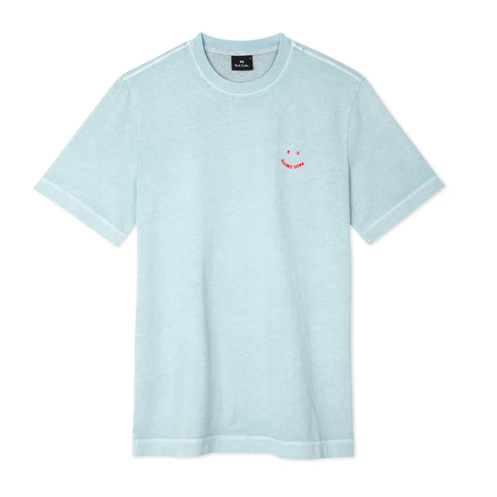 PAUL SMITH Tshirt SS Reg Fit Happy - Light Blue-T-Shirts-05442438