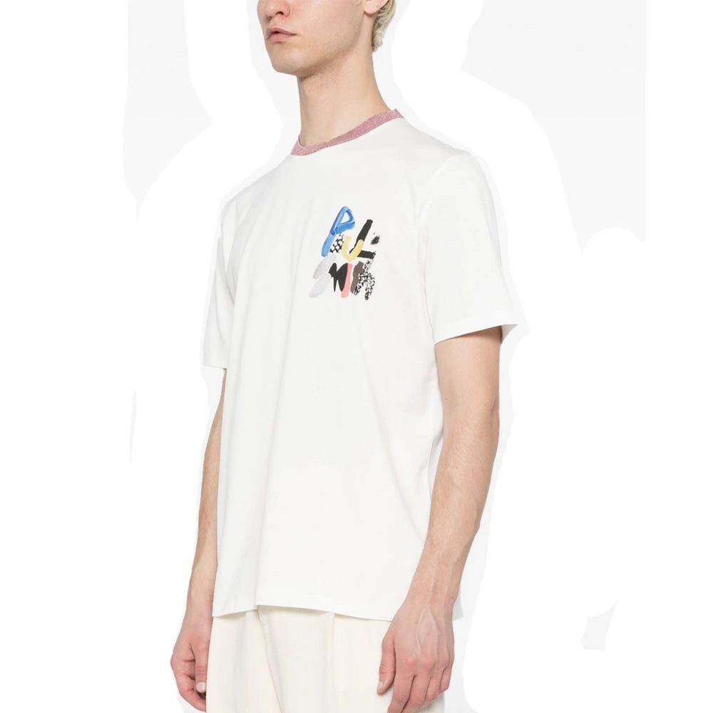 PAUL SMITH Tshirt SS Reg Fit Logo Print - White-T-Shirts-