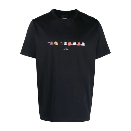 PAUL SMITH Tshirt SS Reg Fit Nozzles - Black-T-Shirts-