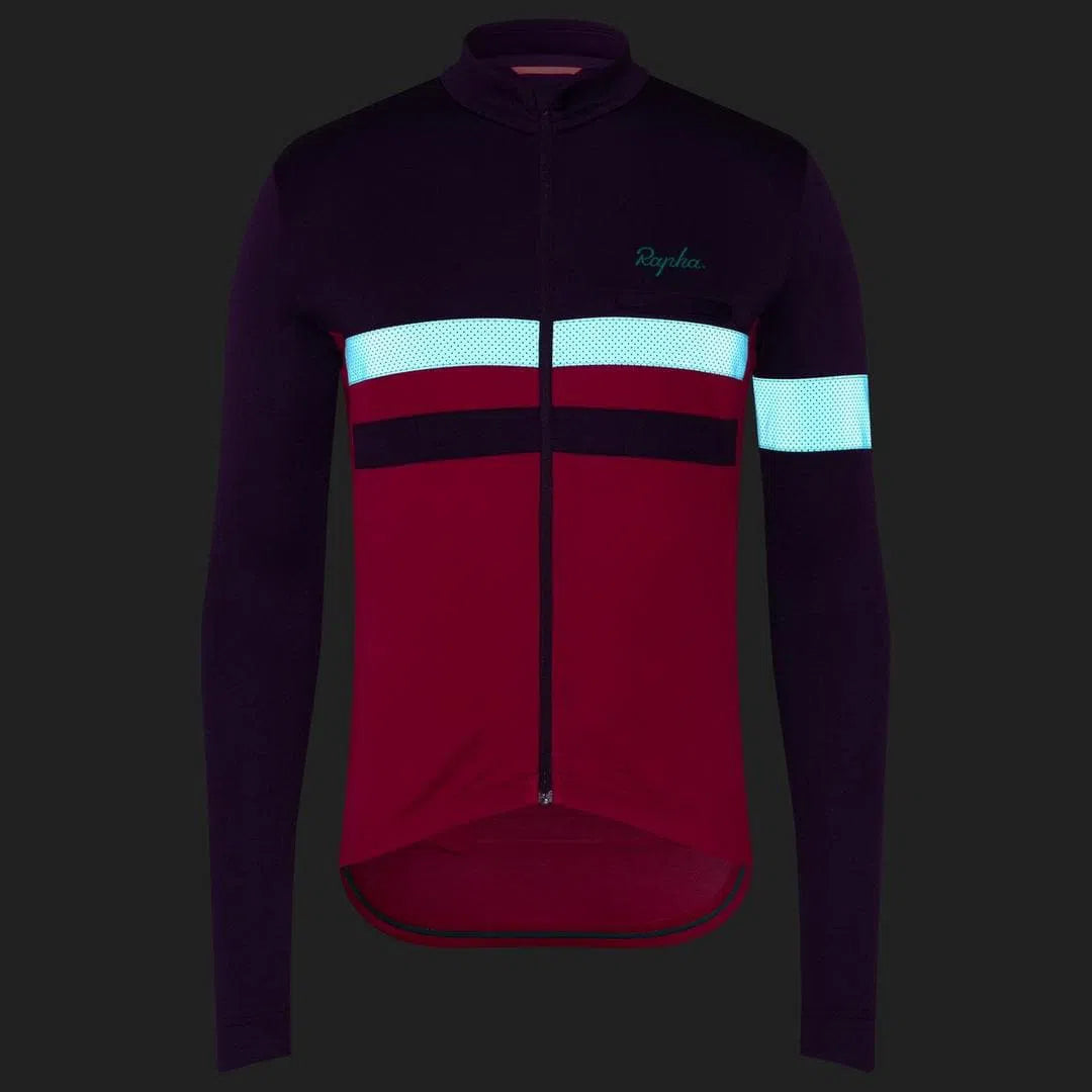 RAPHA BREVET LONG SLEEVE JERSEY - Dark Purple Default Velodrom Barcelona 