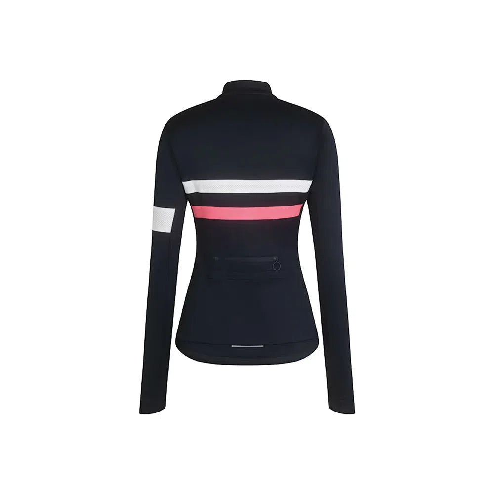 RAPHA Brevet Long Sleeve Women Jersey - Dark Navy/High-Vis Pink DNP-Velodrom