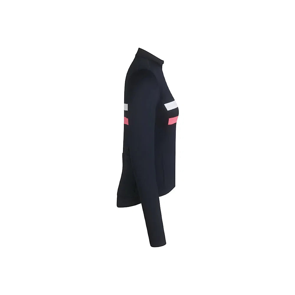 RAPHA Brevet Long Sleeve Women Jersey - Dark Navy/High-Vis Pink DNP-Velodrom