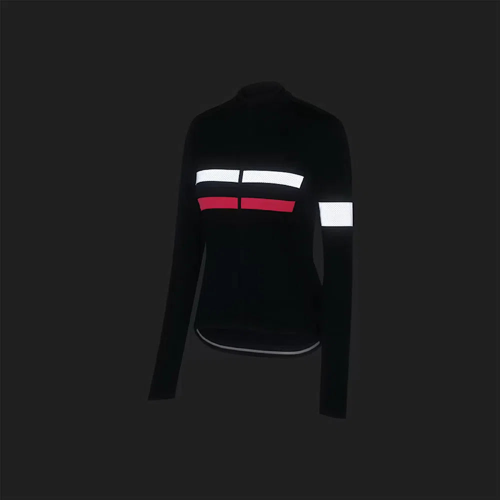 RAPHA Brevet Long Sleeve Women Jersey - Dark Navy/High-Vis Pink DNP-Velodrom