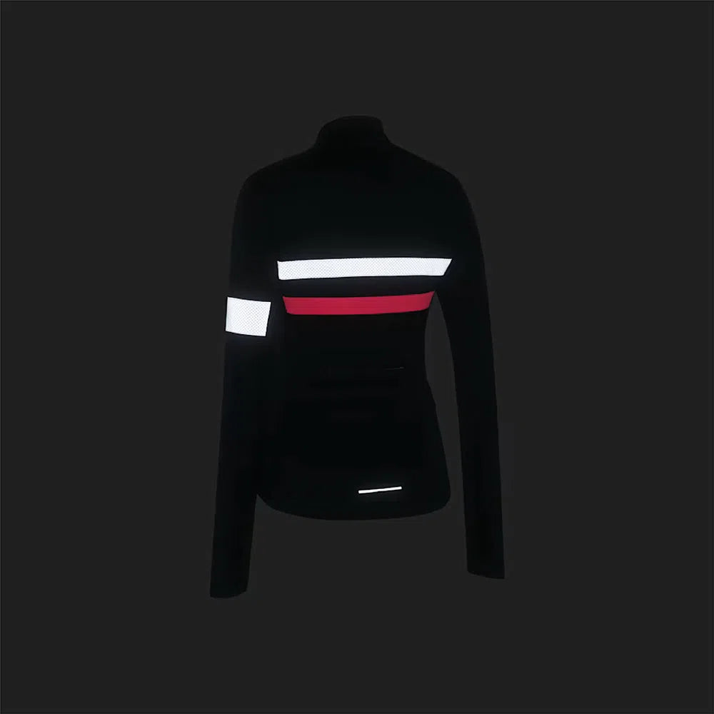 RAPHA Brevet Long Sleeve Women Jersey - Dark Navy/High-Vis Pink DNP-Velodrom