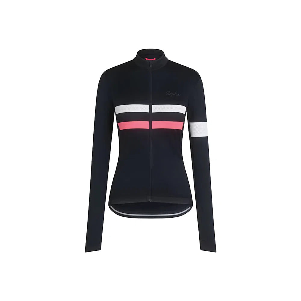 RAPHA Brevet Long Sleeve Women Jersey - Dark Navy/High-Vis Pink DNP-Velodrom