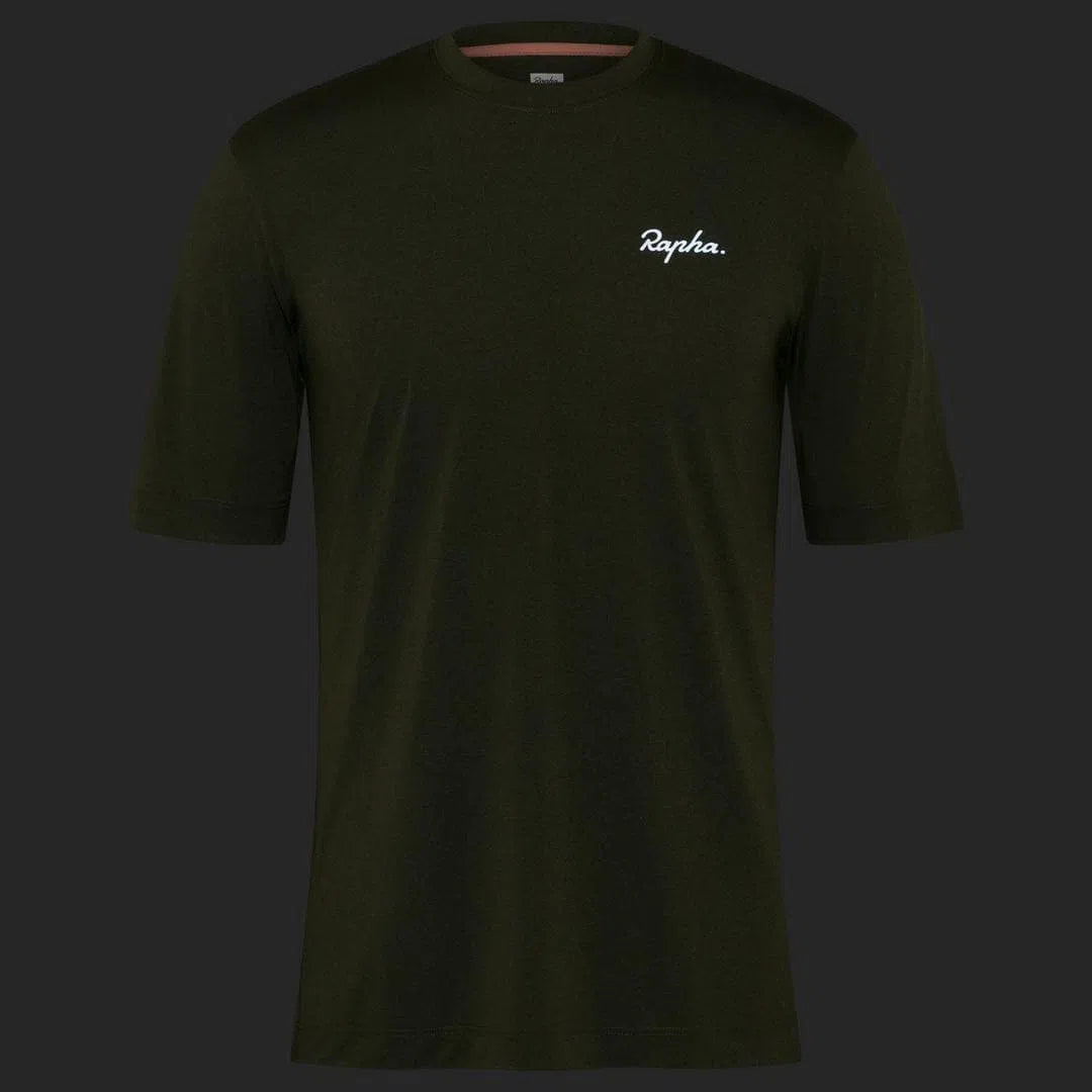 RAPHA Commuter Reflective T Shirt - Dark Olive Marl Default Velodrom Barcelona 