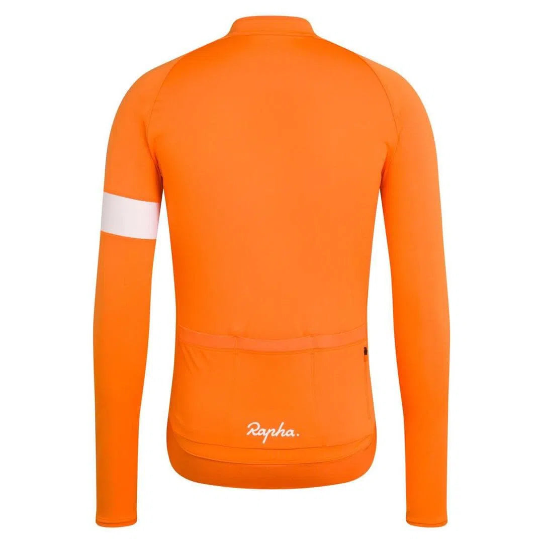 Rapha Core Long Sleeve Jersey Orange Default Velodrom Barcelona 