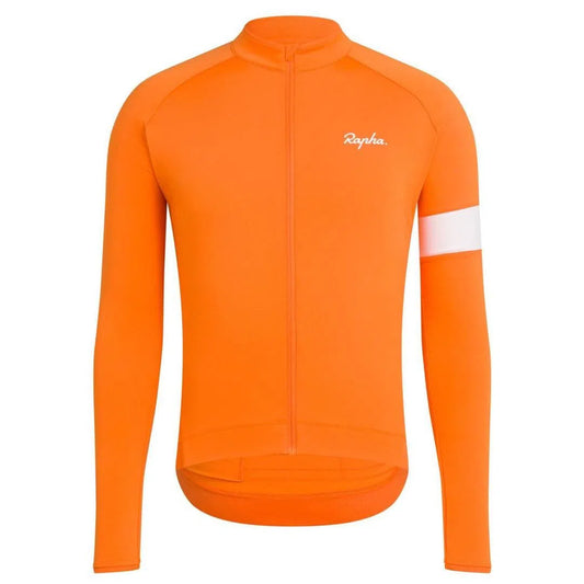 Rapha Core Long Sleeve Jersey Orange Default Velodrom Barcelona 